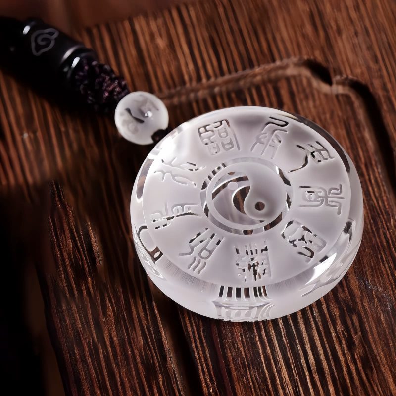 Taoist Five Sacred Mountains Yin Yang Liuli Crystal Pendant Taoist Five Sacred Mountains Yin Yang Liuli Crystal Pendant