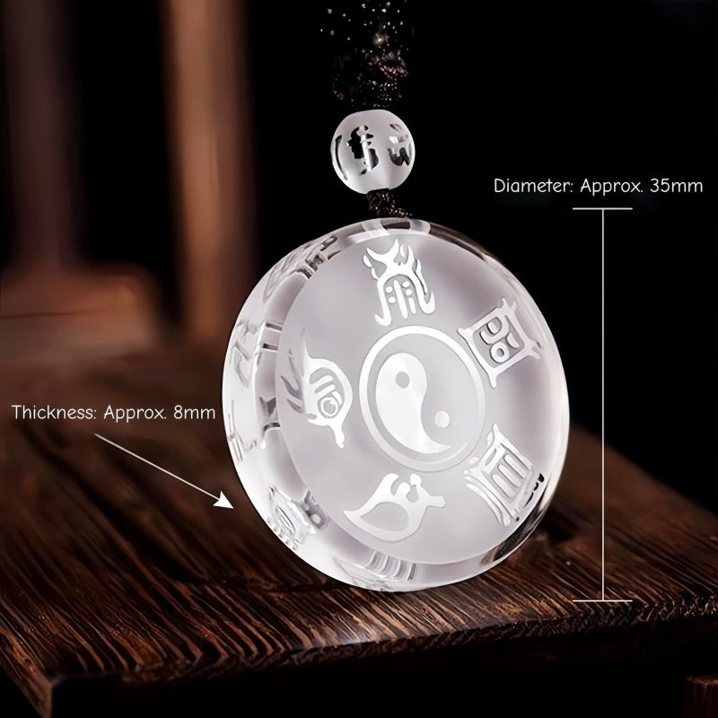 Taoist Five Sacred Mountains Yin Yang Liuli Crystal Pendant Taoist Five Sacred Mountains Yin Yang Liuli Crystal Pendant