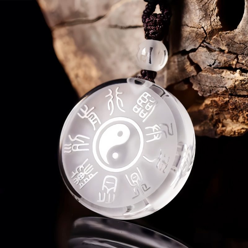 Taoist Five Sacred Mountains Yin Yang Liuli Crystal Pendant Taoist Five Sacred Mountains Yin Yang Liuli Crystal Pendant