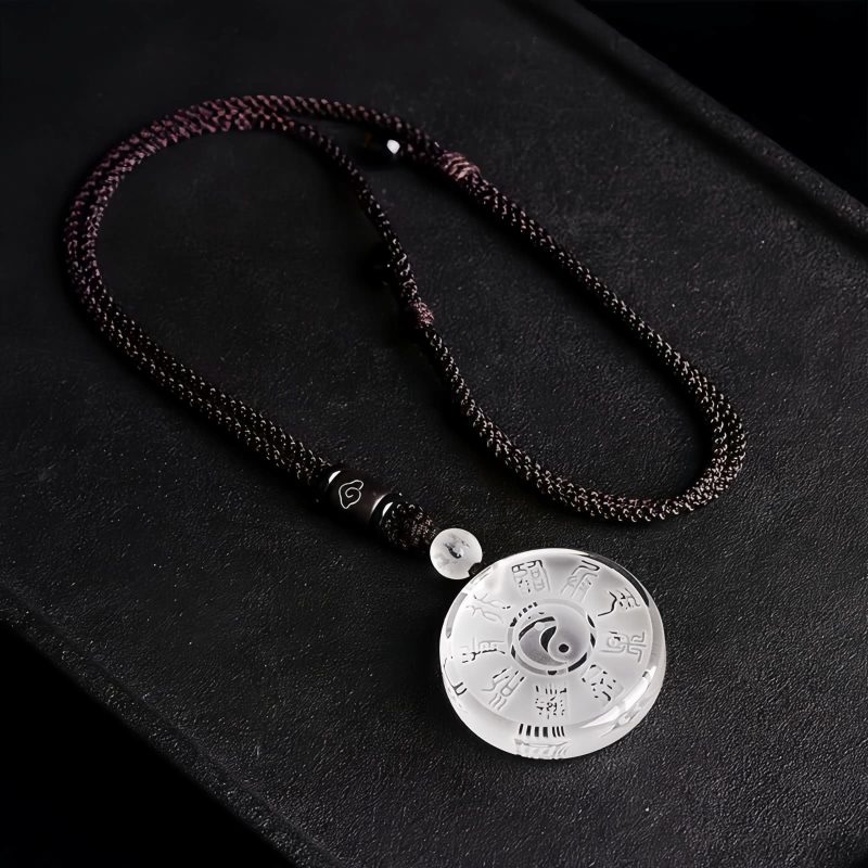 Taoist Five Sacred Mountains Yin Yang Liuli Crystal Pendant Taoist Five Sacred Mountains Yin Yang Liuli Crystal Pendant