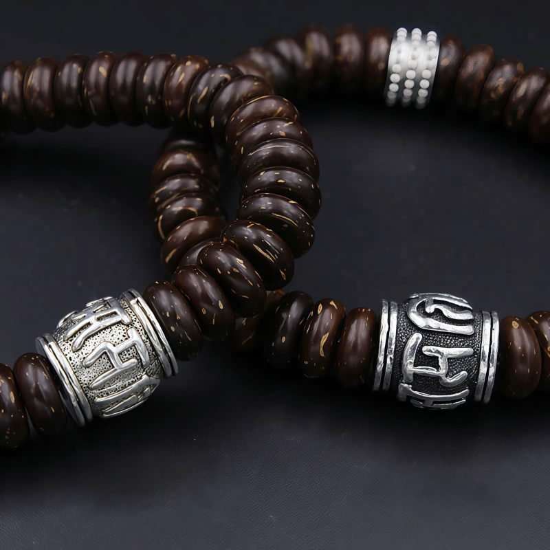 Tibetan Coconut Shell Om Mani Padme Hum Bracelet Tibetan Coconut Shell Om Mani Padme Hum Bracelet