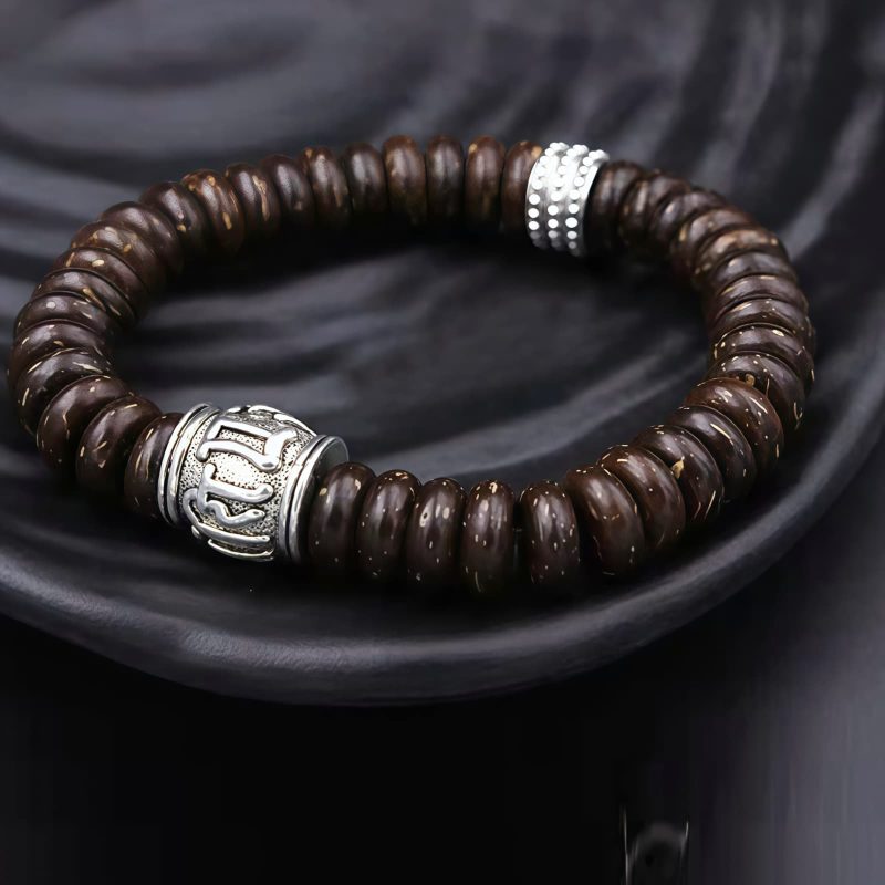 Tibetan Coconut Shell Om Mani Padme Hum Bracelet Tibetan Coconut Shell Om Mani Padme Hum Bracelet