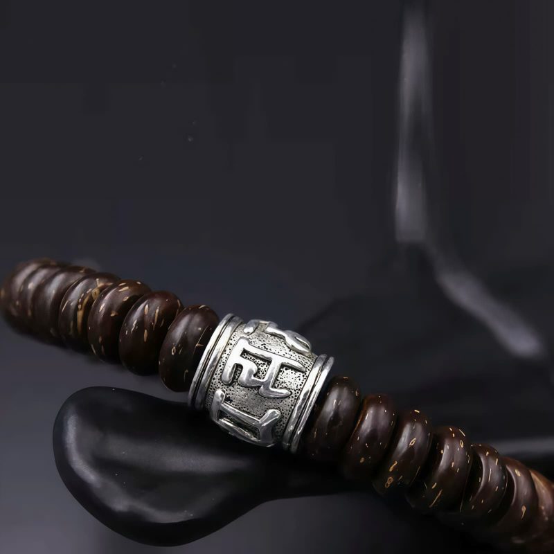 Tibetan Coconut Shell Om Mani Padme Hum Bracelet Tibetan Coconut Shell Om Mani Padme Hum Bracelet