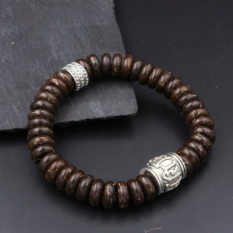 Tibetan Coconut Shell Om Mani Padme Hum Bracelet Tibetan Coconut Shell Om Mani Padme Hum Bracelet