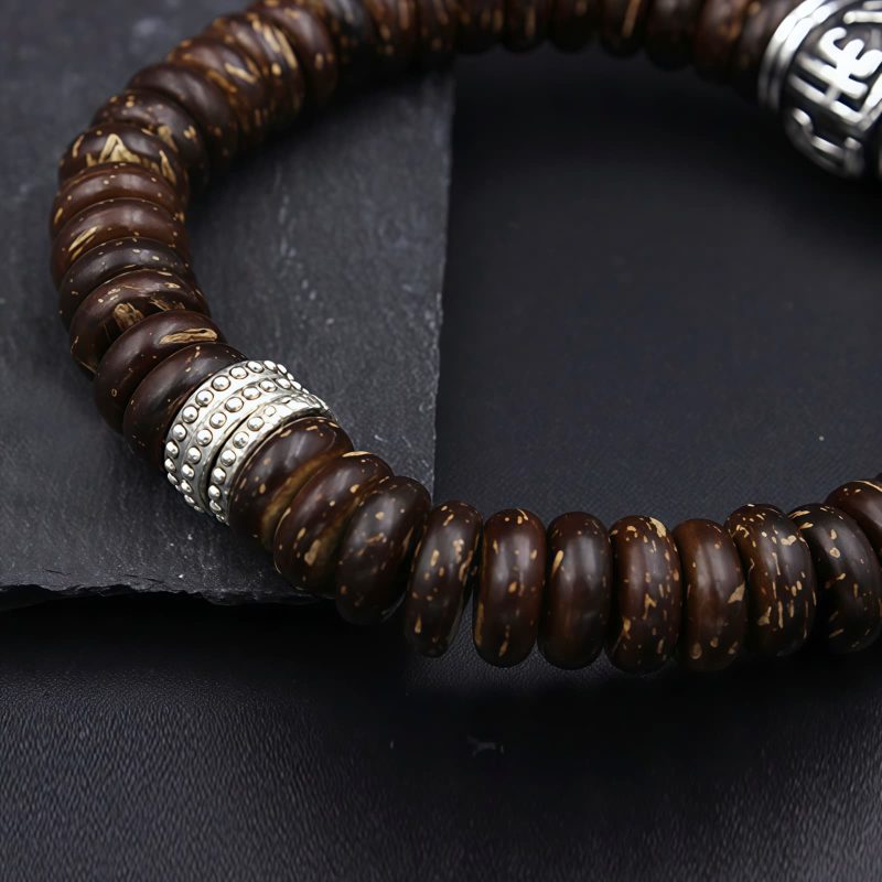 Tibetan Coconut Shell Om Mani Padme Hum Bracelet Tibetan Coconut Shell Om Mani Padme Hum Bracelet