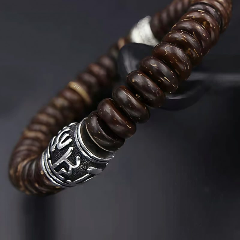 Tibetan Coconut Shell Om Mani Padme Hum Bracelet Tibetan Coconut Shell Om Mani Padme Hum Bracelet
