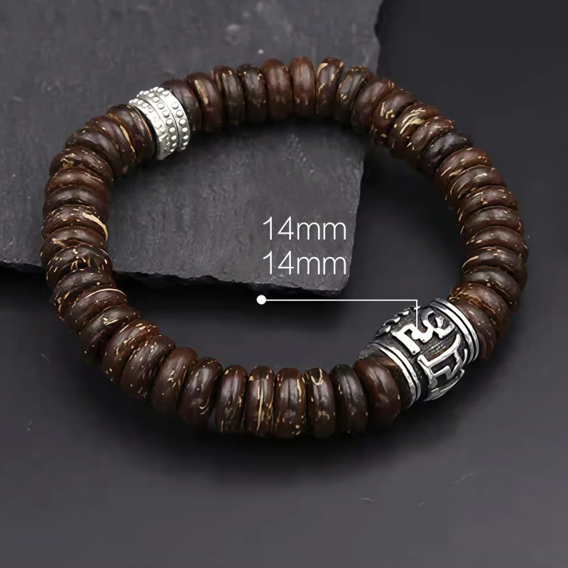 Tibetan Coconut Shell Om Mani Padme Hum Bracelet Tibetan Coconut Shell Om Mani Padme Hum Bracelet
