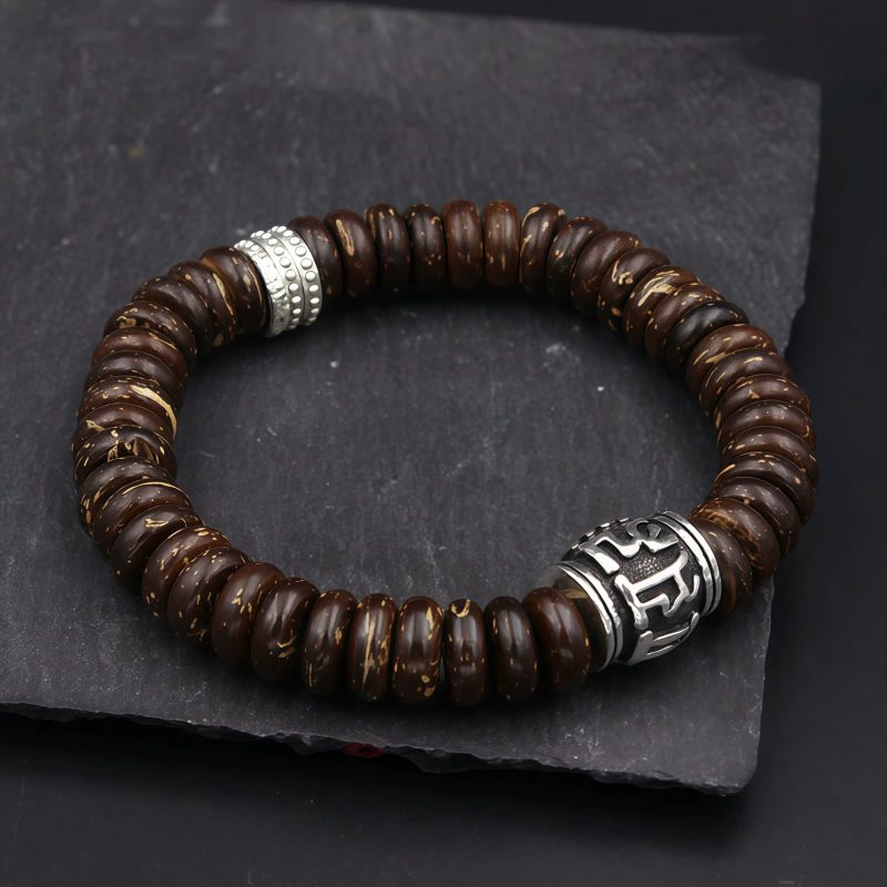 Tibetan Coconut Shell Om Mani Padme Hum Bracelet Tibetan Coconut Shell Om Mani Padme Hum Bracelet