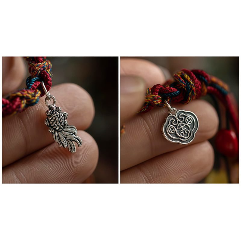 Tibetan Colorful Thread Koi Fish String Bracelet Tibetan Colorful Thread Koi Fish String Bracelet