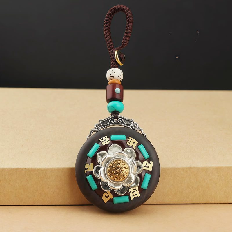 Tibetan Conch Om Mani Padme Hum Key Chain Tibetan Conch Om Mani Padme Hum Key Chain