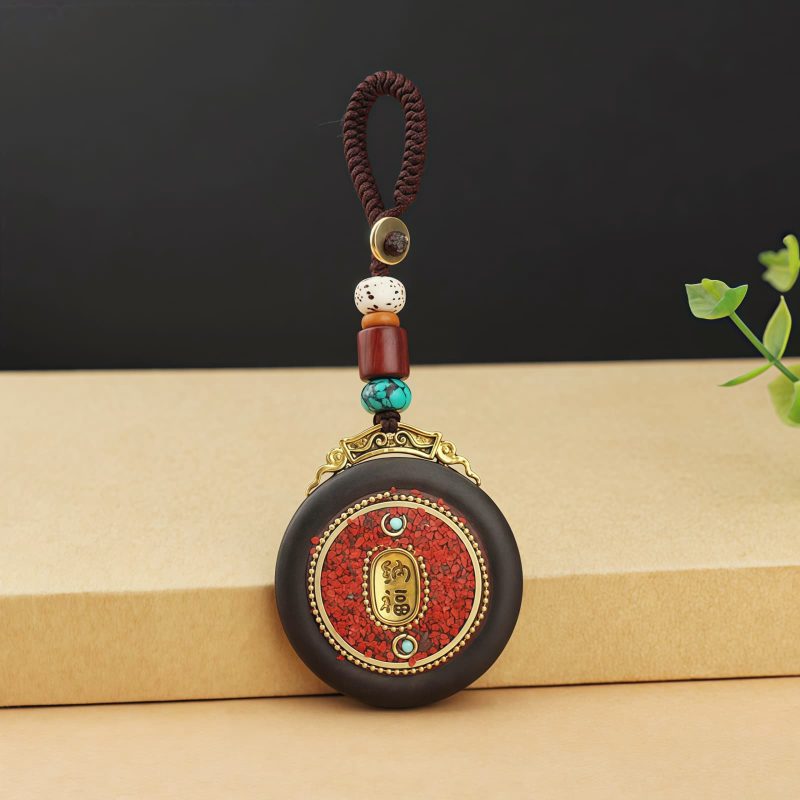 Tibetan Conch Om Mani Padme Hum Key Chain Tibetan Conch Om Mani Padme Hum Key Chain