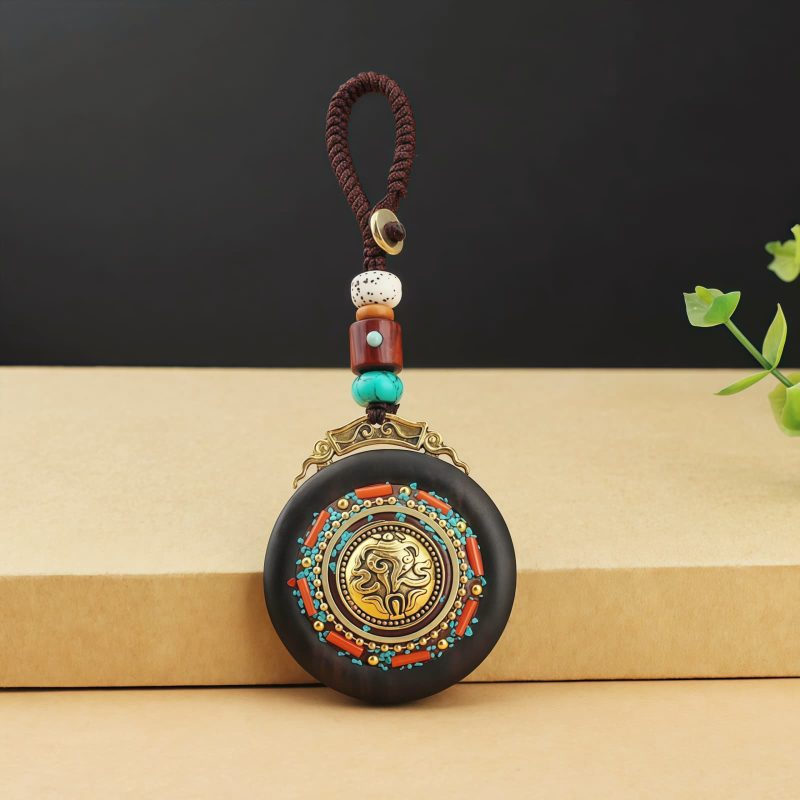 Tibetan Conch Om Mani Padme Hum Key Chain Tibetan Conch Om Mani Padme Hum Key Chain