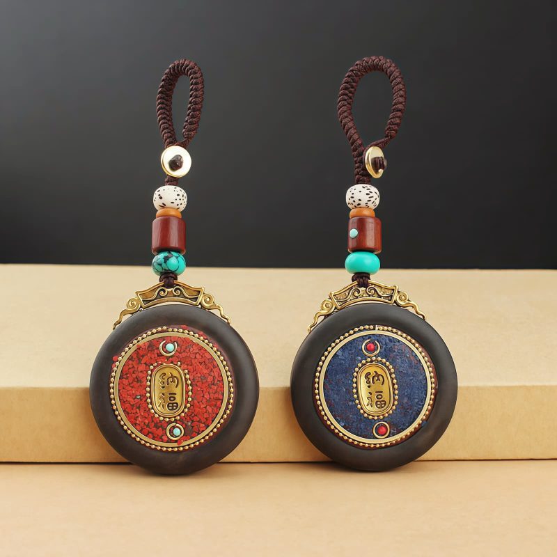 Tibetan Conch Om Mani Padme Hum Key Chain Tibetan Conch Om Mani Padme Hum Key Chain