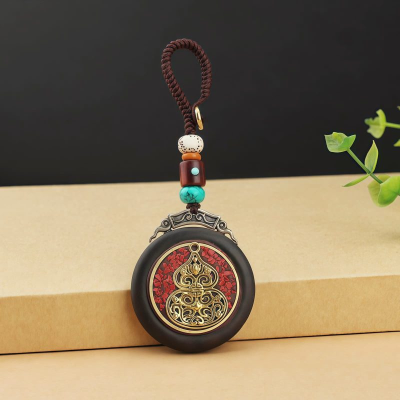 Tibetan Conch Om Mani Padme Hum Key Chain Tibetan Conch Om Mani Padme Hum Key Chain