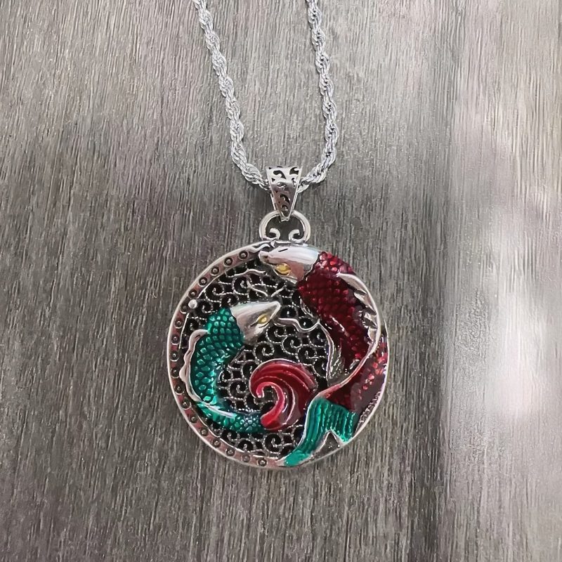 Tibetan Copper Koi Fish Healing Necklace Tibetan Copper Koi Fish Healing Necklace