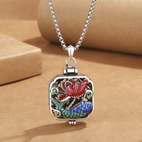 Collar Ghau Tibetano de Cobre: Protección con Carpa Koi y Flor de Loto Collar Ghau Tibetano de Cobre: Protección con Carpa Koi y Flor de Loto