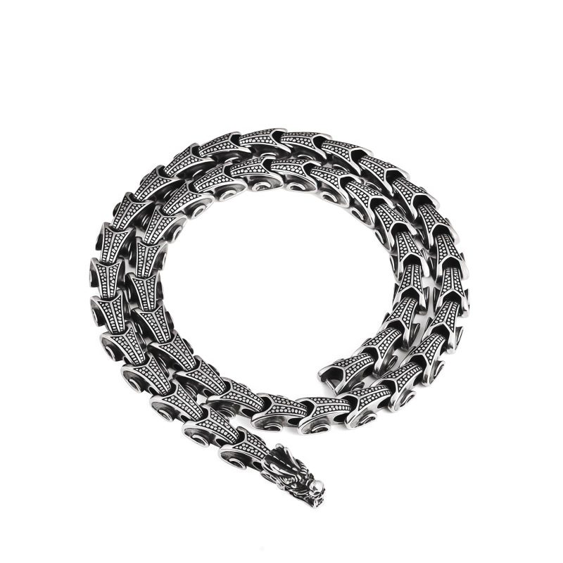 Tibetan Dragon Pattern Titanium Steel Necklace & Bracelet Tibetan Dragon Pattern Titanium Steel Necklace & Bracelet