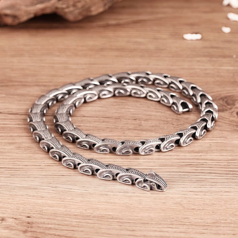 Tibetan Dragon Pattern Titanium Steel Necklace & Bracelet Tibetan Dragon Pattern Titanium Steel Necklace & Bracelet
