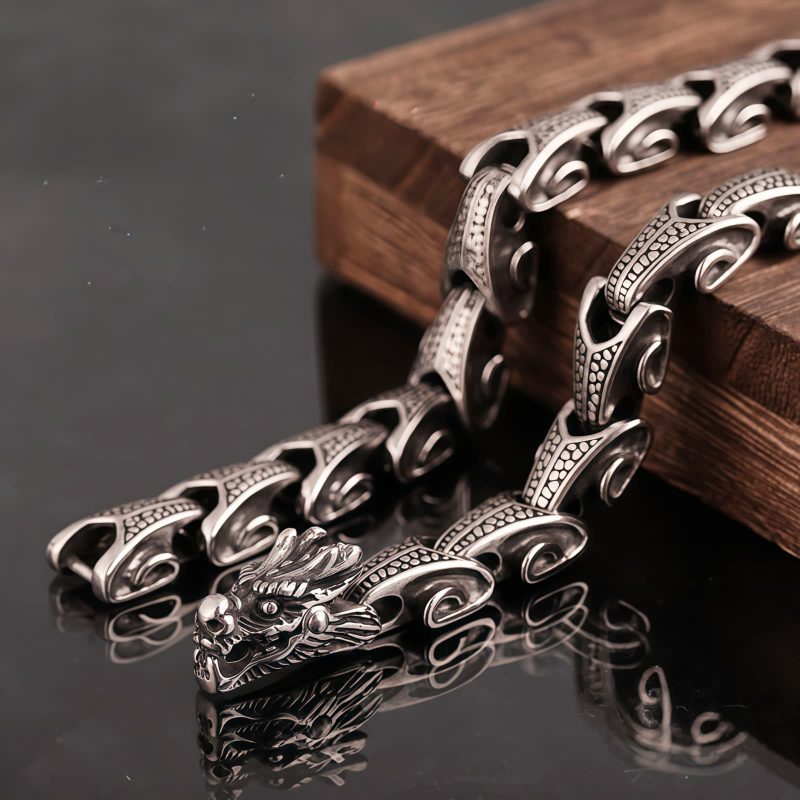 Tibetan Dragon Pattern Titanium Steel Necklace & Bracelet Tibetan Dragon Pattern Titanium Steel Necklace & Bracelet