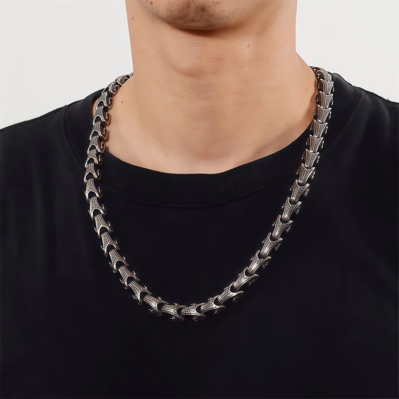 Tibetan Dragon Pattern Titanium Steel Necklace & Bracelet Tibetan Dragon Pattern Titanium Steel Necklace & Bracelet