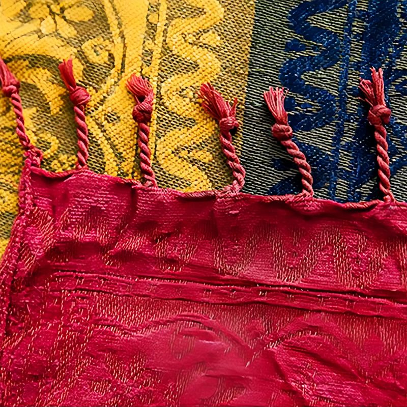 Manta Floral Tibetana Tingida à Mão Tibetan Hand-Dyed Floral Blanket