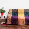 Manta Floral Tibetana Tingida à Mão Tibetan Hand-Dyed Floral Blanket