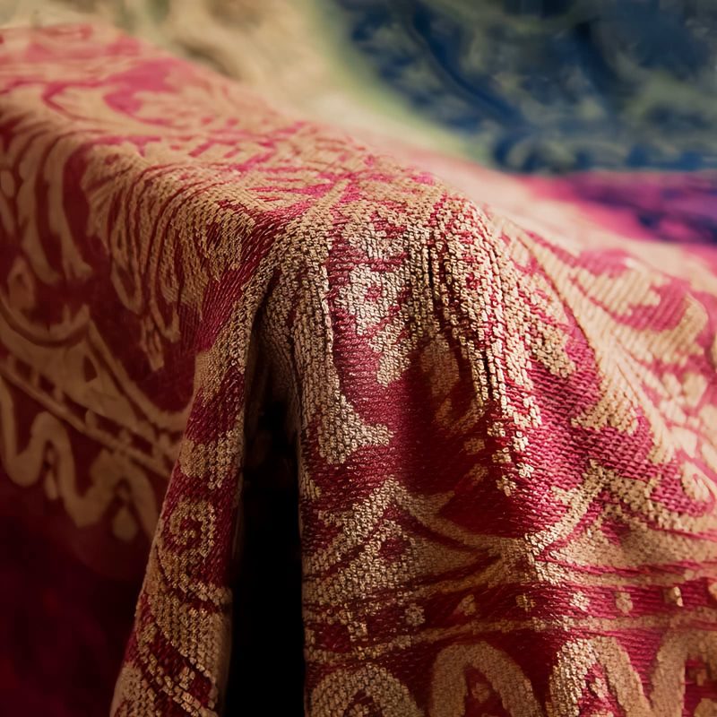 Manta Floral Tibetana Tingida à Mão Tibetan Hand-Dyed Floral Blanket