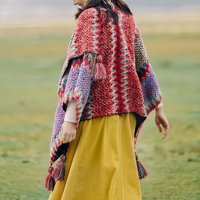Tibetan Knitted Tassel Shawl Tibetan Knitted Tassel Shawl