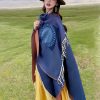 Tibetan Geometric Mandala Shawl with Pockets Tibetan Geometric Mandala Shawl with Pockets