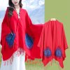 Tibetan Geometric Mandala Shawl with Pockets Tibetan Geometric Mandala Shawl with Pockets
