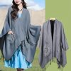 Tibetan Geometric Mandala Shawl with Pockets Tibetan Geometric Mandala Shawl with Pockets