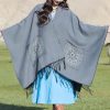 Tibetan Geometric Mandala Shawl with Pockets Tibetan Geometric Mandala Shawl with Pockets