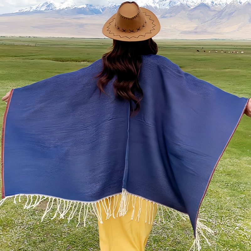 Tibetan Geometric Mandala Shawl with Pockets Tibetan Geometric Mandala Shawl with Pockets