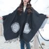 Tibetan Geometric Mandala Shawl with Pockets Tibetan Geometric Mandala Shawl with Pockets