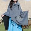 Tibetan Geometric Mandala Shawl with Pockets Tibetan Geometric Mandala Shawl with Pockets