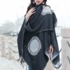 Tibetan Geometric Mandala Shawl with Pockets Tibetan Geometric Mandala Shawl with Pockets