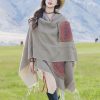 Tibetan Geometric Mandala Shawl with Pockets Tibetan Geometric Mandala Shawl with Pockets