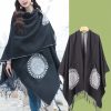 Tibetan Geometric Mandala Shawl with Pockets Tibetan Geometric Mandala Shawl with Pockets