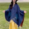 Tibetan Geometric Mandala Shawl with Pockets Tibetan Geometric Mandala Shawl with Pockets