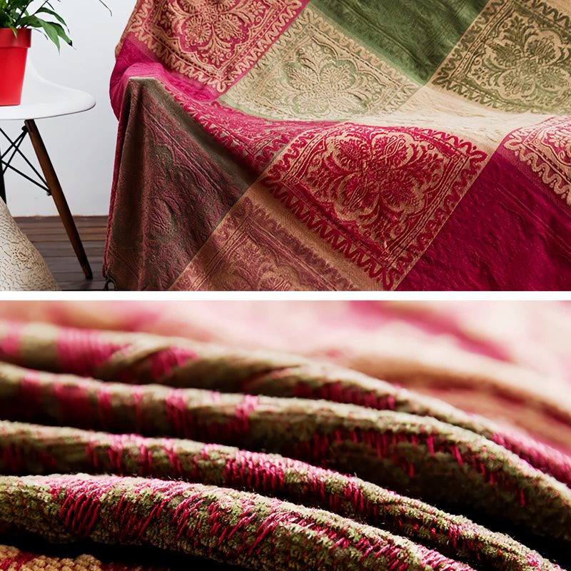 Tibetan Multicolored Hand-Dyed Blanket Tibetan Multicolored Hand-Dyed Blanket
