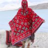 Tibetan Triangle Pattern Hooded Shawl Tibetan Triangle Pattern Hooded Shawl