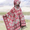 Tibetan Triangle Pattern Hooded Shawl Tibetan Triangle Pattern Hooded Shawl