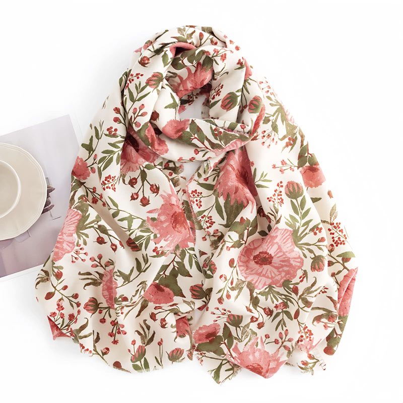 Tibetan Warm Floral Print Shawl Tibetan Warm Floral Print Shawl