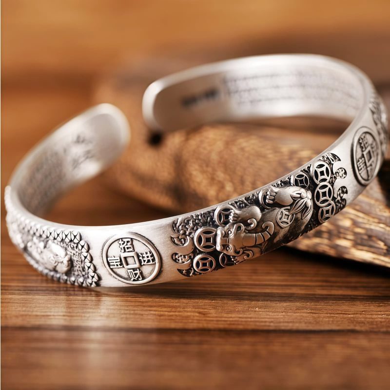 Tibetan White Copper Wealth Abundance Bracelet Tibetan White Copper Wealth Abundance Bracelet