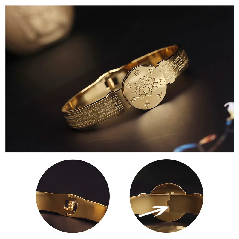 Tibetan Titanium Steel Yin Yang Lotus Bracelet Tibetan Titanium Steel Yin Yang Lotus Bracelet