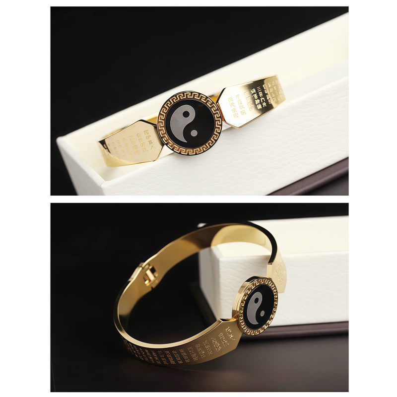 Tibetan Titanium Steel Yin Yang Lotus Bracelet Tibetan Titanium Steel Yin Yang Lotus Bracelet