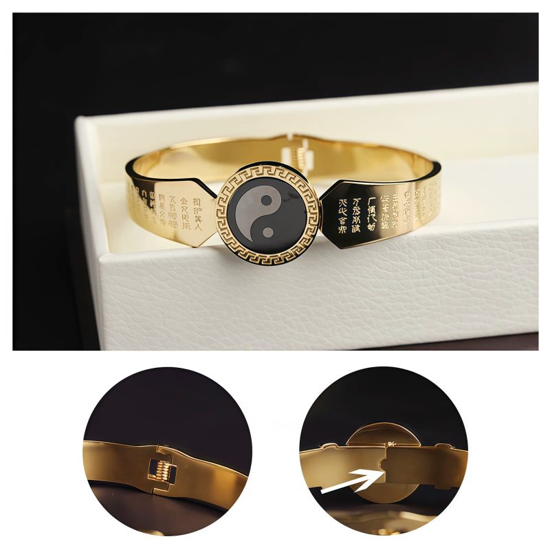 Tibetan Titanium Steel Yin Yang Lotus Bracelet Tibetan Titanium Steel Yin Yang Lotus Bracelet