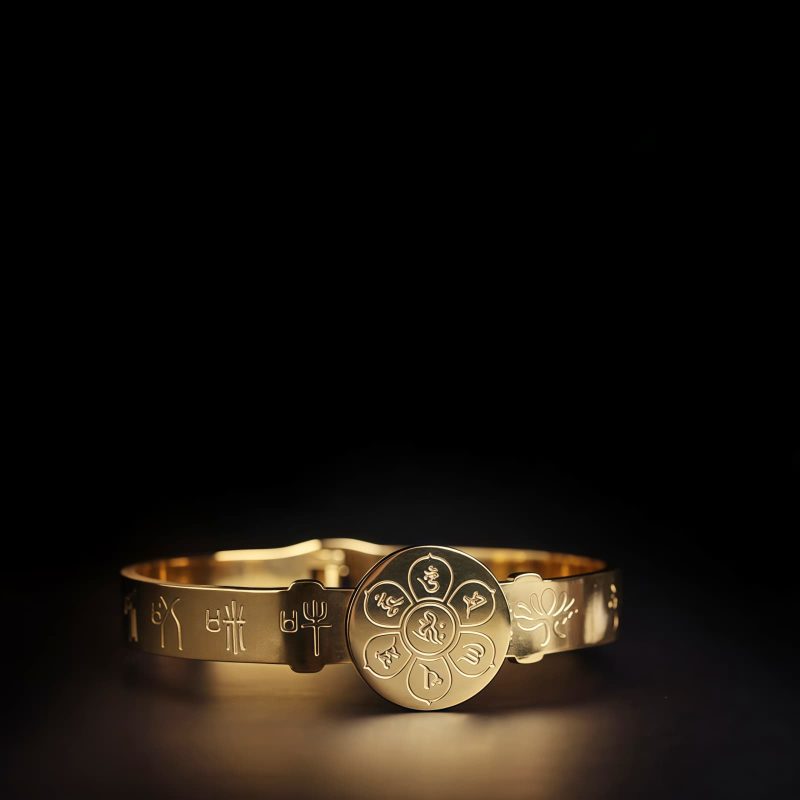 Tibetan Titanium Steel Yin Yang Lotus Bracelet Tibetan Titanium Steel Yin Yang Lotus Bracelet