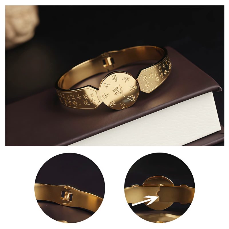 Tibetan Titanium Steel Yin Yang Lotus Bracelet Tibetan Titanium Steel Yin Yang Lotus Bracelet