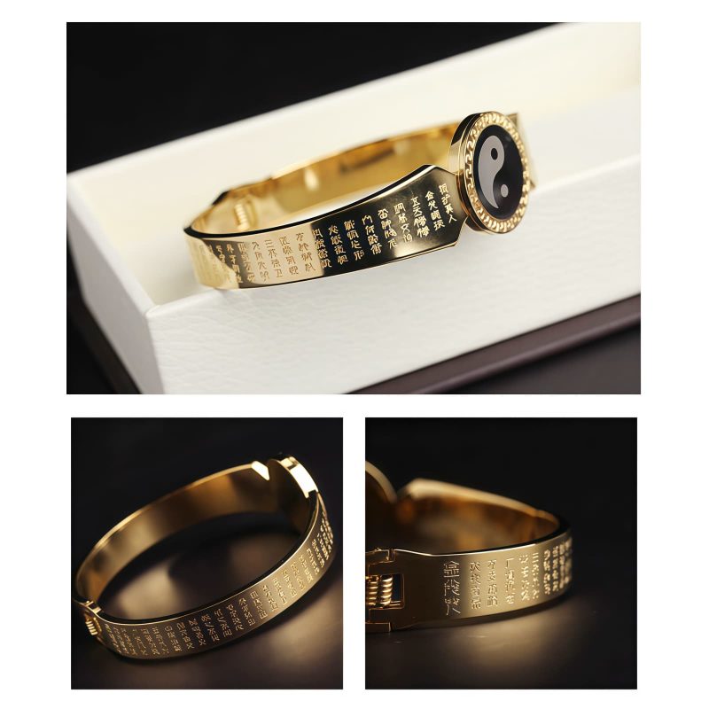 Tibetan Titanium Steel Yin Yang Lotus Bracelet Tibetan Titanium Steel Yin Yang Lotus Bracelet